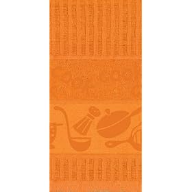 Buy Cook! Collection Solid Color Jacquard Terry Kitchen Dish Towel - Kay Dee Designs - Orange by Kay Dee