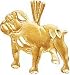 14K Yellow Gold Diamond-Cut Bulldog Charm Pendant Dog Jewelry