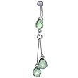 Pugster Belly Navel Ring Pear Light Green Crystal Color Belly Navel Ring Body Jewelry