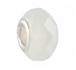 Pandora Style Charm Bead (Z236) Faceted Glass (14mm x 9mm) (Fits Troll too) ~ Milk White