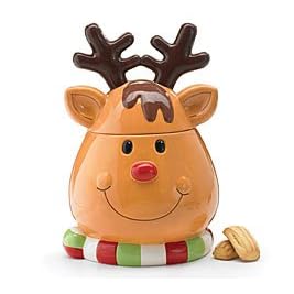 Reindeer Christmas Holiday Cookie Jar Storage For Holiday Christmas Kitchen Decor by Reindeer Games Collection