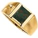 14K Yellow Gold Men's Genuine Bloodstone Ring
