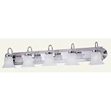 Home-Basics-05 - 5 Light Bathroom Lighting Vanity Fixture - Polished Chrome - B1897