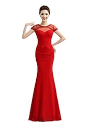  Cocktail Polyester Mermaid Cap Sleeves Evening Dress/Bridesmaid Dress/Wedding Party Dress  With Rhinestones
