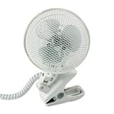 Oscillating Clip Fan, 6", 2-Speed, 8-15/32"x7"x11", White