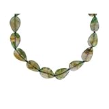14k White Gold Green Agate Necklace, 20