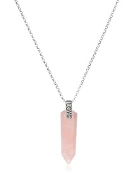 Lucky Brand "Sp14 Project X Love" Love Rose Quartz Pendant Necklace, 27.25"