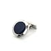 Classic Rounds-Navy / Base metal cufflinks with blue opaque enamel insert, Palladium Plated