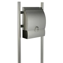 Edelstahl Standbriefkasten mit Zeitungsfach