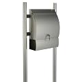 Edelstahl Standbriefkasten mit Zeitungsfach
