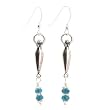 Lunar Goddess Dangle Earrings in Sterling Silver with Apatite Gemstone Beads, #7502