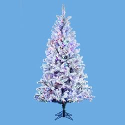 9' Pre-Lit LED Multi Flocked Decorative Christmas Tree