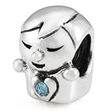 Sterling Silver December Muffin European Bead