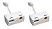 2 x ADSL Microfilter (Twin Pack) - Premium Quality / BT Approved / Broadband & Phone Socket / Male to Female / Adapter / RJ11