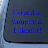 I KISSED A VAMPIRE - Twilight Vinyl Decal Sticker #1613 | Vinyl Color: Blue