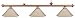 Cue and Case LP-VB120 Vintage Brass 3 Shade Light Bar with Sage Silk Shades