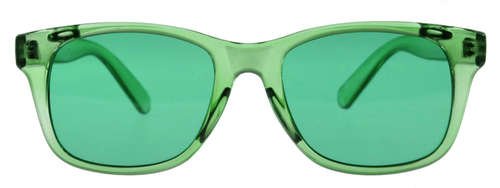 Green Color Therapy Glasses, Classic Style, Poker Sunglasses