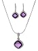 Jewelry : Janice Girardi Sterling Silver Cultured Amethyst Pendant and Earrings Set