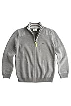 Boy's Sweater with Contrast Color Woven Trim