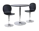3pc Dinning Table Set 29" Round and 2 Swivel Faux Leather Chairs By Winsome Wood