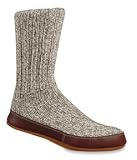 ACORN RAGG WOOL SLIPPER SOCK - L - GREY RAGG WOOL