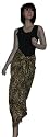 Ladies Long Animal Print Tan & Brown Swimsuit Sarong Pareo Cover up OS