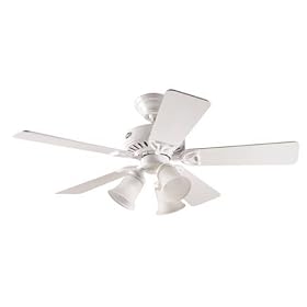 Hunter 20436 Beacon Hill Three-Light 42-Inch Five-Blade Ceiling Fan, White with Frosted... by Hunter Fan Company