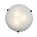 Mona - 12"dia Flush Mount - Rust Finish - Alabaster Glass Shade