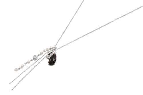 FOSSIL Damencollier Rauchquarz 925 Sterlingsilber 42 cm + 5 cm Verl&auml;ngerung JF14513040 Preisvergleich