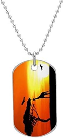 AFRICAN SUNSET Custom Aluminum Oval Dog Tag Animal Tags 1/8 x 2 inches (two side)