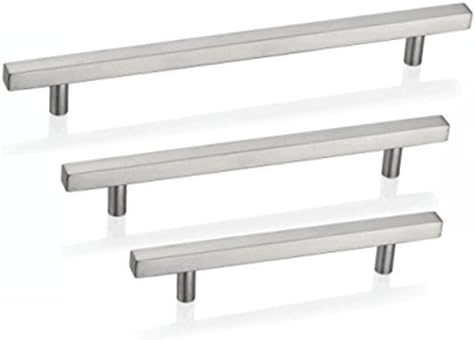 UniDecor Square Pull Bar Handle Stainless Steel for Drawer Kitchen Cabinet Hardware - Drilling: 3" - Overall Length: 5-1/3" (25 Pack)
