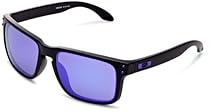 Oakley Holbrook Julian Wilson Signature Series OO9102-26 Iridium Sport Sunglasses,Matte Black/Violet Iridium,55 mm
