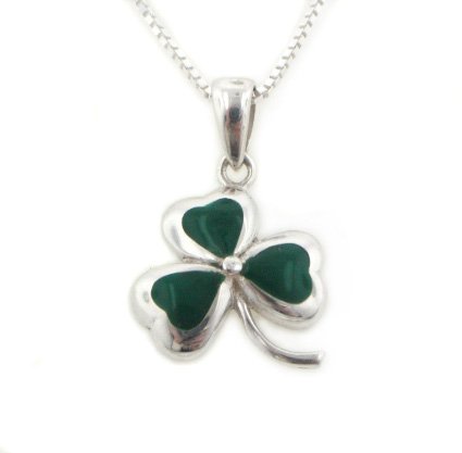 Irish Shamrock Lucky Clover Sterling Silver Pendant