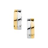 14K Two Tone Gold Hinged Earrings
