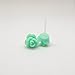 8mm Small Light Turquoise Rose Earrings on Plastic Posts for Metal Sensitive Ears Aqua Blue