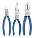 Westward 1UKN9 Plier Set, Dipped Grip, American Nose, 3 PC