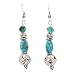 Southwestern Style Turquoise Gemstone Bead and Sterling Silver Swirl Bead Dangle Earrings, 2 1/2" in Length, #7722