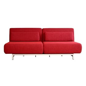 Quintiliano Convertible Sofa Bed, Red by Baxton Studio