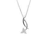 9ct White Gold Diamond Pendant