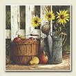 Apple in Basket with Sunflowers ~ Artworks Home Accents ~ Absorbastone Tile Trivet