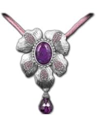 Retro Womens Queens Style Luxury Natural Tourmaline Amethyst Palace 925 Sterling Silver Thai Silver Pendant Necklace Global Limited Edition of Only 1