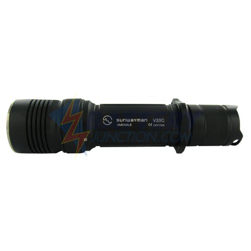  SUNWAYMAN V20C LED Flashlight with CREE XM-L LED 438 Lumens, 2 x CR123A or 1 x 18650 Battery - BONUS: Includes R01A 