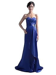 Strapless Satin Beaded Lace Floor Length Natural   Waistline Sweetheart Sheath Bridesmaid Dress 