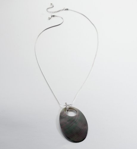 Long Sparkle Shell Pendant Necklace