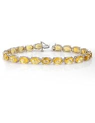 Genuine 25.67 ctw Citrine Bracelet 10K White Gold