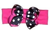 Hot Pink & Black Dot Twist Bow Headband