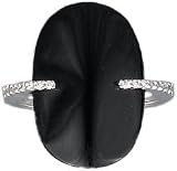14K White Gold Designer Hand-Crafted Ring, Enhanced with Pave Set Diamonds and Black Onyx Stone.( GH-Color, SI-Clarity, c.t.t.w.0.09CT ).