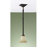 Murray Feiss P1113ORB One-Light American Foursquare Collection Mini Pendant, Oil Rubbed Bronze with Excavation Glass Shade