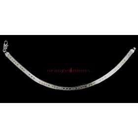 8" Sterling Silver I Love You Herringbone Bracelet