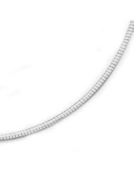 16" Rhodium Plated Round 2mm Omega Necklace Size = 16